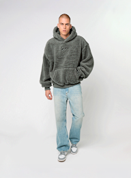 Karl Kani, Signature Teddy Hoodie, grijs, Afbeelding 4 van 4