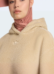 adidas Originals, Essentials Teddy Crop Hoodie, beige, Image 3 of 5