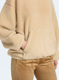 adidas Originals, Essentials Teddy Crop Hoodie, beige, Image 4 of 5