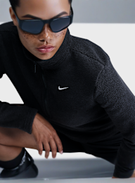 Nike, Sportswear Phoenix Plush Slim Long-Sleeve Cozy Fleece 1/2-Zip Top, czarny, Obraz 3 z 5