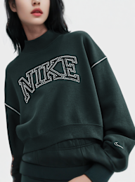 Nike, Sportswear Phoenix Fleece Mock-Neck Sweatshirt, green, Image 3 of 5