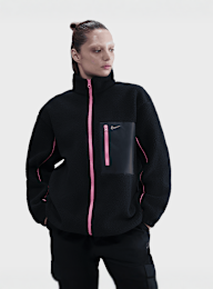 Nike, Sportswear Full-Zip High-Pile Fleece Jacket, zwart, Afbeelding 1 van 5