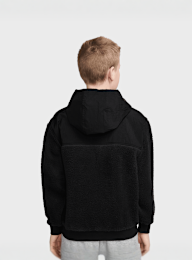 Nike, Sportswear Club Fleece Loose 1/4-Zip Hoodie, black, Image 2 of 3