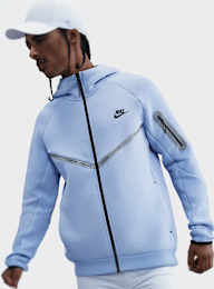 Nike, M NK TECH FLC WR FZ JKT REFLEC aluminum/black, blue, Image 3 of 6