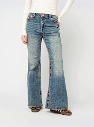 True Religion, Katrina High Rise Flare Flap Big T, blue, Image 1 of 5
