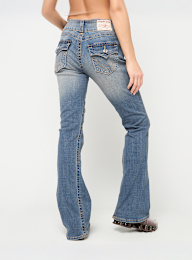 True Religion, JOEY LOW RISE FLARE FLAP, blue, Image 2 of 5