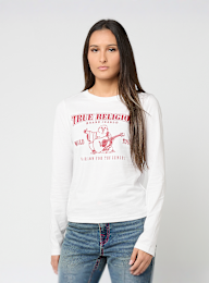 True Religion, Long Sleeve Tee Slim Fit, white, Image 1 of 4