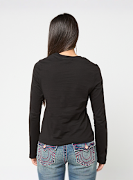 True Religion, Long Sleeve Tee Slim Fit, zwart, Afbeelding 2 van 4