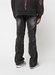 Smoke Rise, COLOR BLOCK & PIPING JEANS WILLOW BLACK, black, Image 2 of 5