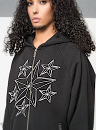 125mm x SNIPES, Oversized Raglan Zip Hoodie 125mm x SNIPES, zwart, Afbeelding 4 van 8