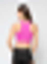 Urban Classics, Ladies Cropped Rib Top, roze, Afbeelding 2 van 3