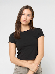 Urban Classics, Ladies Stretch Jersey Cropped Tee, black, Image 1 of 3