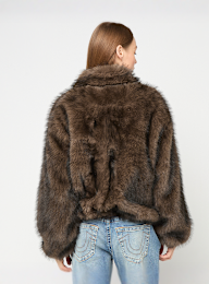 Karl Kani, Metal Signature Faux Fur Jacket, bruin, Afbeelding 2 van 4
