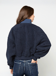 Karl Kani, OG Crop Teddy Bomber Jacket, blue, Image 2 of 5