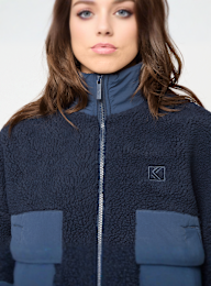 Karl Kani, OG Crop Teddy Bomber Jacket, blue, Image 3 of 5