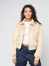 Karl Kani, Signature Faux Suede OS Bomber Jacket, beige, Image 1 of 4