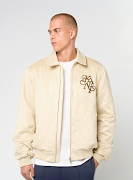 Karl Kani, Kani Legacy Faux Suede Bowling Jacket, beige, Image 1 of 5