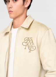 Karl Kani, Kani Legacy Faux Suede Bowling Jacket, beige, Image 3 of 5