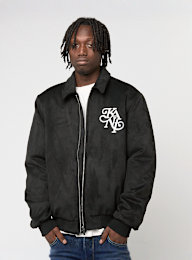 Karl Kani, Kani Legacy Faux Suede Bowling Jacket, black, Image 1 of 5