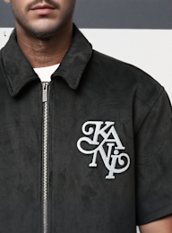 Karl Kani, Kani Legacy Faux Suede Bowling Jacket, black, Image 3 of 5