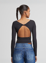 Urban Classics, Ladies Slim Fit Longsleeve, black, Image 1 of 4