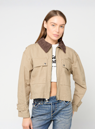 Urban Classics, Ladies Workwear Cropped Cotton Jacket, beige, Afbeelding 1 van 4