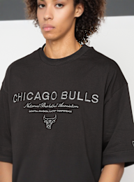 New Era, NBA LINEAR GRAPHIC BOX TEE CHICAGO BULLS BLK, black, Image 3 of 5