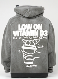Another Cotton Lab, Vitamin D3 Washed Hoodie, grey, Image 4 of 5