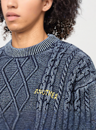 Another Cotton Lab, Another Kable Knit Sweater, blue, Image 3 of 5