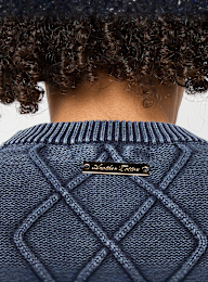 Another Cotton Lab, Another Kable Knit Sweater, blue, Image 4 of 5