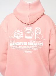 Another Cotton Lab, Hangover Breakfast Zip Hoodie, light pink, Image 4 of 5