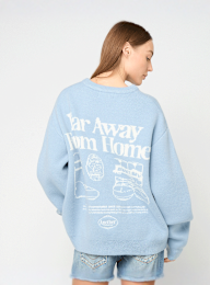 Another Cotton Lab, Far Away From Home Knit Sweater, niebieski, Obraz 1 z 5