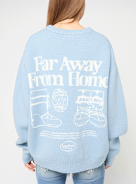 Another Cotton Lab, Far Away From Home Knit Sweater, niebieski, Obraz 4 z 5