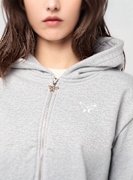 Felicious, Cropped Terry Zip Hoodie, grey, Image 3 of 4