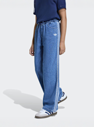 adidas Originals, Firebird Denim Trackpants, blue, Image 1 of 5