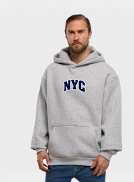Mister Tee, NYC College Letters Fluffy Hoody heathergrey, grey, Image 1 of 3