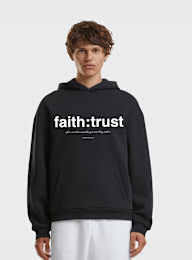 Mister Tee, Faith And Trust Fluffy Hoody, zwart, Afbeelding 1 van 3