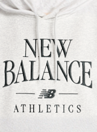 New Balance, Linear Heritage Fleece Hoodie, grey, Image 3 of 5