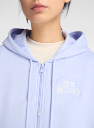 New Balance, Linear Heritage Fleece Full Zip, blauw, Afbeelding 3 van 6