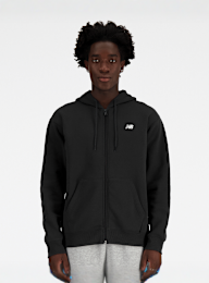 New Balance, Sport Essentials Logo Fleece Full Zip, black, Image 1 of 3