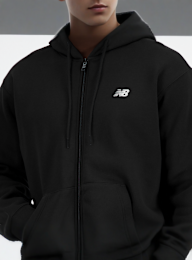 New Balance, Sport Essentials Logo Fleece Full Zip, zwart, Afbeelding 3 van 3