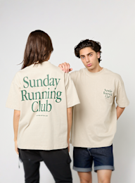 Another Cotton Lab, Sunday Running Club Oversized T-Shirt, beige, Image 1 of 6