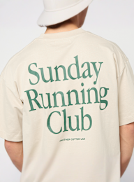 Another Cotton Lab, Sunday Running Club Oversized T-Shirt, beige, Image 5 of 6