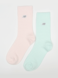 New Balance, 2 PACK - Waffle Knit Mid Crew Socks, multi-colour, Image 1 of 2