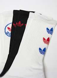 adidas Originals, 3 PACK - Trefoil Crew Socks, white, Image 2 of 2