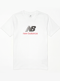 New Balance, Jersey Stacked Logo Tee, white, Image 1 of 3