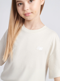 New Balance, Jersey Small Logo Tee, beige, Image 4 of 5
