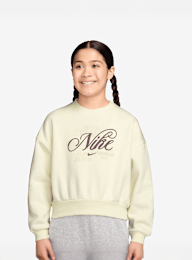 Nike, Sportswear Club Fleece Boxy Graphic Crew, beige, Image 1 of 3