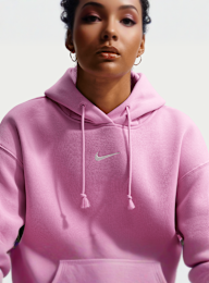 Nike, Sportswear Phoenix Fleece Oversized Hoodie, Pink, Image 3 of 5