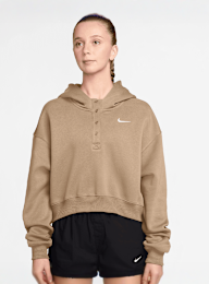 Nike, Sportswear Phoenix Fleece Oversized Crop Hoodie, beige, Image 1 of 3